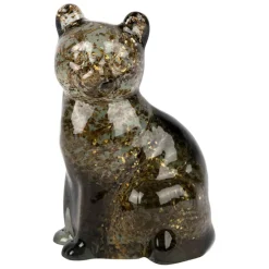 Fabrique de Styles Petits Objets Déco>Deco chat en verre - Félin Fumé