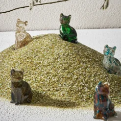 Fabrique de Styles Petits Objets Déco>Deco chat en verre - Felin Multicolore