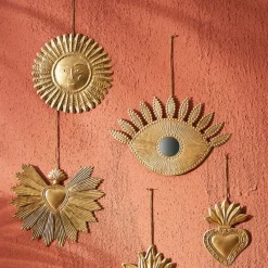 Fabrique de Styles Déco À Suspendre Et Adhésive>Deco murale en laiton 20x20xh1.5cm - Tropic-Et Doré