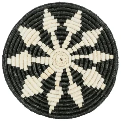 Fabrique de Styles Déco À Suspendre Et Adhésive>Deco murale étoile en jonc de mer noir blanc - seram Noir, Blanc