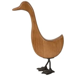 Fabrique de Styles Petits Objets Déco>Deco oie en bois naturel et noir - Campagne Naturel, Noir