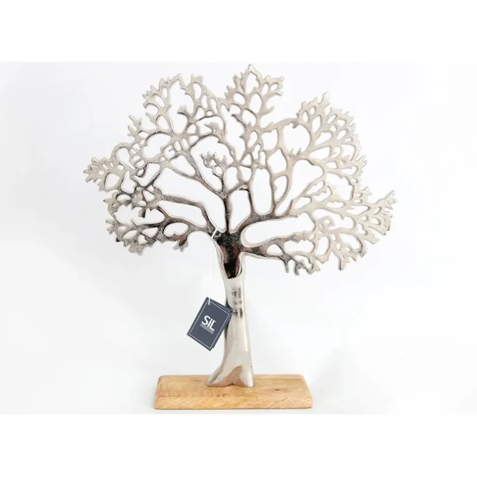 Fabrique de Styles Petits Objets Déco>Decoration arbre de vie argent et naturel h42cm Naturel, Argenté