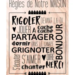 Fabrique de Styles Déco À Suspendre Et Adhésive>Decoration murale wording regles maison 30x40 Naturel, Noir