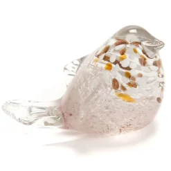Fabrique de Styles Petits Objets Déco>Decoration oiseau en verre mouchete - sulfure Rose