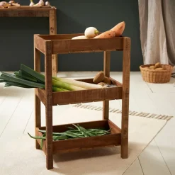 Fabrique de Styles Bibliothèques Et Étagères>Desserte 3 niveaux en bois recyclé h70cm - Campagne Naturel