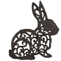 Fabrique de Styles Accessoires De Table>Dessous de plat lapin en fonte - Basse-Cour Brun