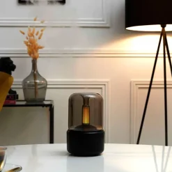 Fabrique de Styles Huiles Essentielles Et Diffuseurs>Diffuseur d'huiles essentielles verre fumé h19cm Noir