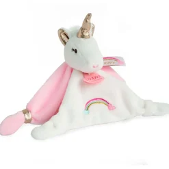 Fabrique de Styles Doudous Et Peluches>Doudou plat Licorne blanc et rose Blanc, Rose