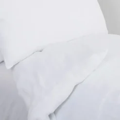 Fabrique de Styles Draps Housses>Drap housse dili 140x200cm en voile de coton lavé Blanc