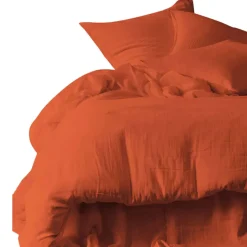 Fabrique de Styles Draps Housses>Drap housse en coton 160x200cm - Dili Terre brulée