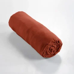 Fabrique de Styles Draps Housses>Drap housse en gaze de coton 90x190cm - Gaia Terracotta