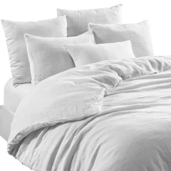 Fabrique de Styles Draps Housses>Drap housse en lin et coton 140x200cm - Limy Blanc