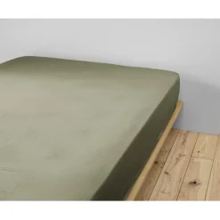 Fabrique de Styles Draps Housses>Drap housse en gaze de coton 160x200cm - Gaia Romarin