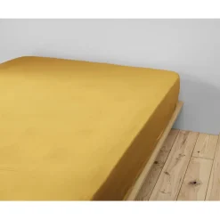 Fabrique de Styles Draps Housses>Drap housse en gaze de coton 140x190cm - Gaia Safran