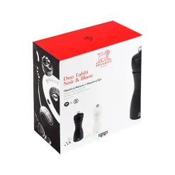 Fabrique de Styles Salières Et Poivrières>Duo moulin a poivre et sel tahiti blanc et noir mat 15cm Blanc, Noir