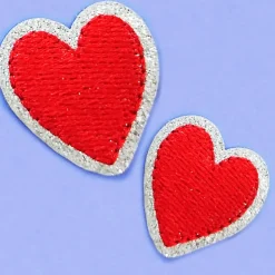 Fabrique de Styles Accessoires Mode>Ecusson thermocollant à  paillettes - Cœurs Rouge