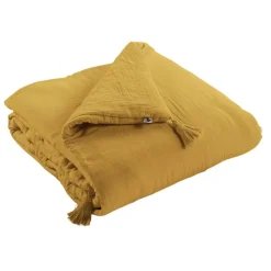 Fabrique de Styles Housses D'édredon>Edredon en gaze de coton 150x150cm - Gaia Safran