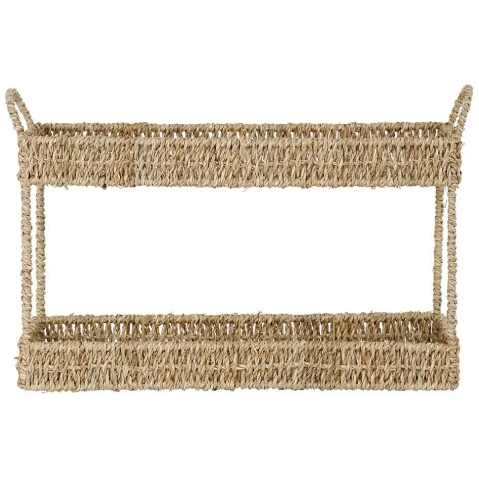 Fabrique de Styles Bibliothèques Et Étagères>Etagere 2 niveaux en jonc de mer h26.5cm - Borneo Naturel