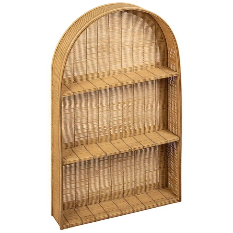 Fabrique de Styles Étagères Murales>Etagere murale 3 niveaux en bambou h80cm - Plaka Naturel
