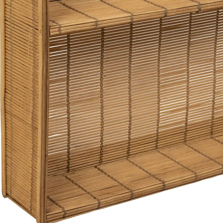 Fabrique de Styles Étagères Murales>Etagere murale 3 niveaux en bambou h80cm - Plaka Naturel