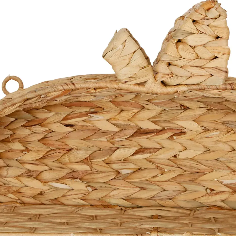 Fabrique de Styles Étagères Murales>Etagere murale 2 niveaux en jacynthe d'eau et fer h59cm - Pomme Naturel