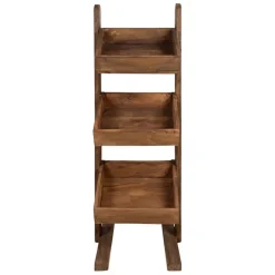 Fabrique de Styles Ilots Et Dessertes>Etagère 3 plateaux en bois recyclés naturel H100cm - Campagne Naturel Foncé