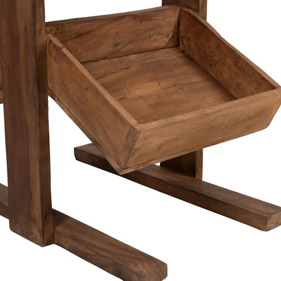 Fabrique de Styles Ilots Et Dessertes>Etagère 3 plateaux en bois recyclés naturel H100cm - Campagne Naturel Foncé