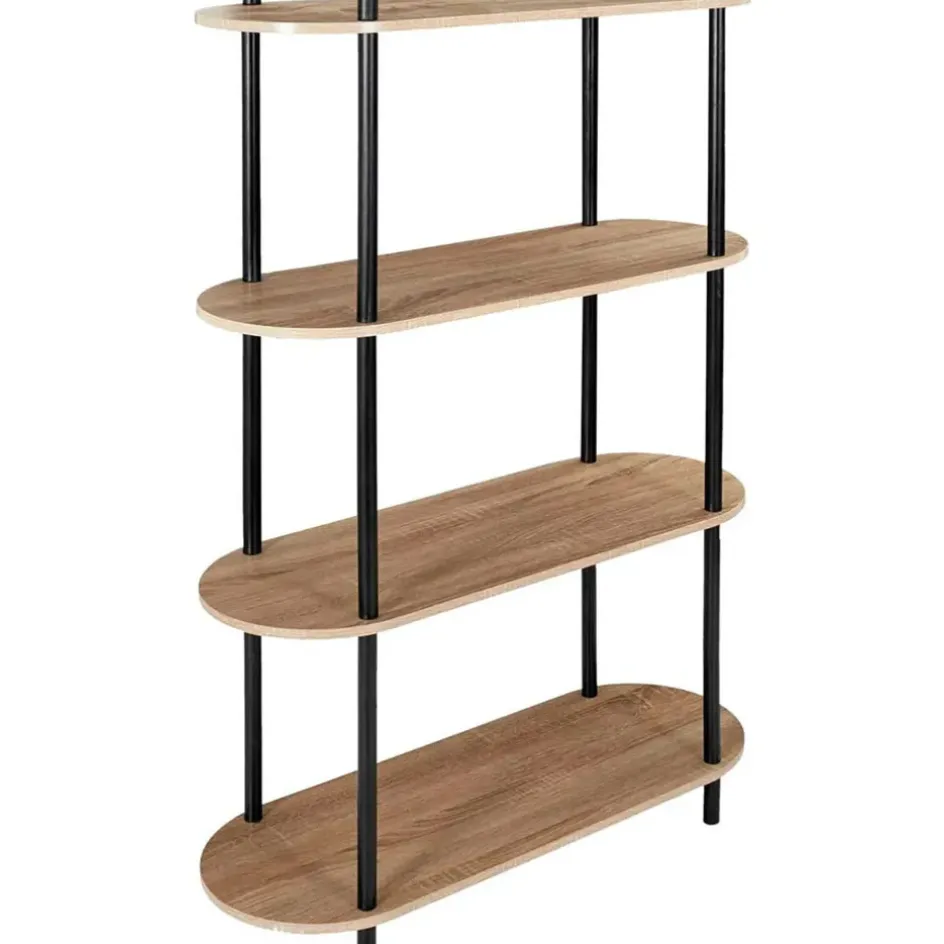 Fabrique de Styles Bibliothèques Et Étagères>Etagère en pin et bois naturel et noir h113cm - Cobe Naturel, Noir