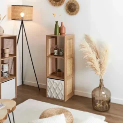 Fabrique de Styles Bibliothèques Et Étagères>Etagère module 3 cases H99cm - Baia Marron