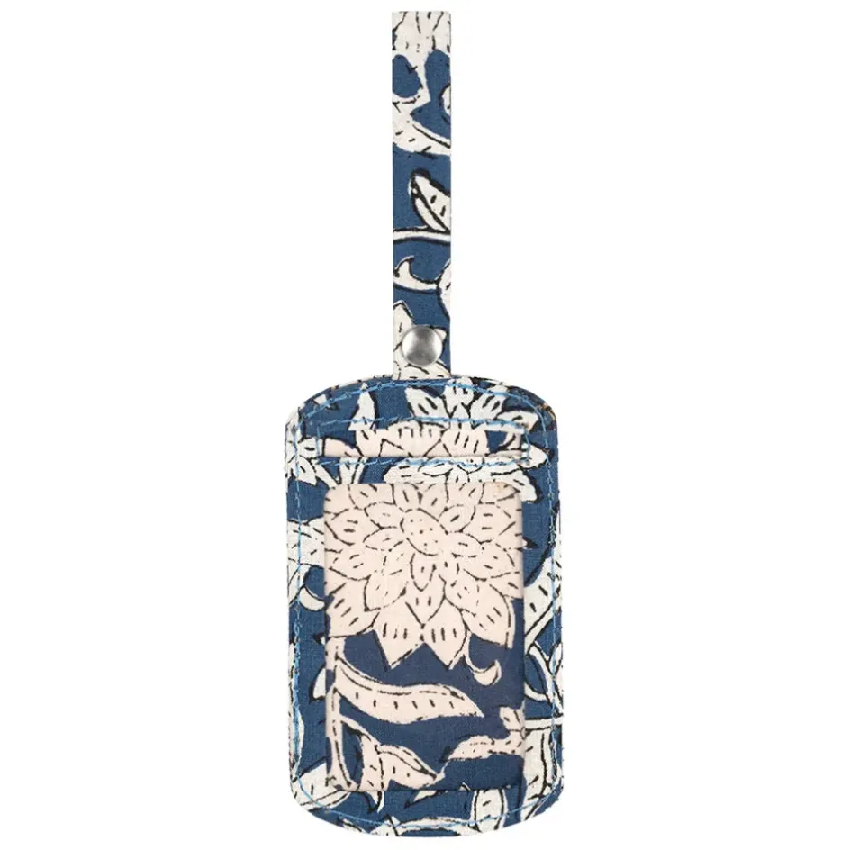 Fabrique de Styles Voyage Et Exploration>Etiquette bagage en coton - Flaura Bleu