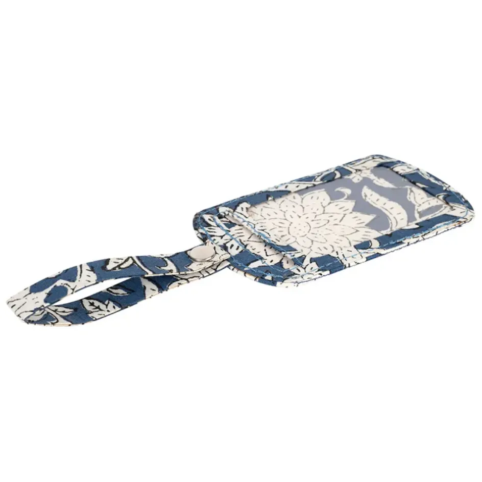 Fabrique de Styles Voyage Et Exploration>Etiquette bagage en coton - Flaura Bleu