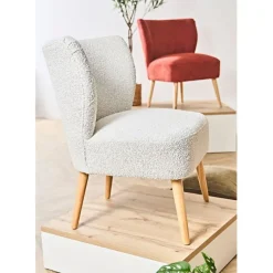 Fabrique de Styles Fauteuils>Fauteuil bouclette - Eleonor Blanc
