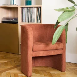 Fabrique de Styles Fauteuils>Fauteuil club en tissu - Tessia Terracotta
