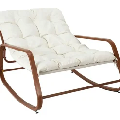 Fabrique de Styles Chaises, Fauteuils|Jardin>Fauteuil de jardin à bascule beige - Miami Beige, Marron