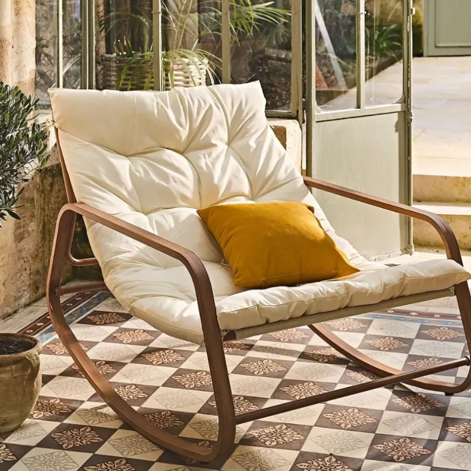 Fabrique de Styles Chaises, Fauteuils|Jardin>Fauteuil de jardin à bascule beige - Miami Beige, Marron