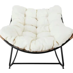 Fabrique de Styles Chaises, Fauteuils|Jardin>Fauteuil de jardin a bascule coussin -Tamia Beige