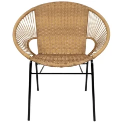 Fabrique de Styles Chaises, Fauteuils|Jardin>Fauteuil de jardin rond effet cannage naturel - Malaya Beige