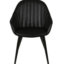 Fabrique de Styles Chaises>Fauteuil de salle à manger effet cuir - Ben Noir