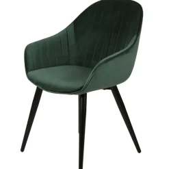 Fabrique de Styles Chaises>Fauteuil de salle à manger en velours - Ben Vert
