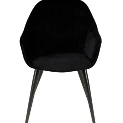 Fabrique de Styles Chaises>Fauteuil de salle à manger en velours - Ben Noir