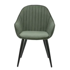 Fabrique de Styles Chaises>Fauteuil de salle à manger en velours côtelé - Ben Kaki