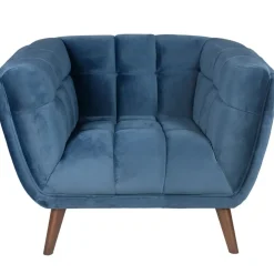 Fabrique de Styles Fauteuils>Fauteuil de salon en tissu gris - Beryl Bleu