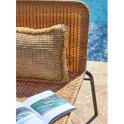 Fabrique de Styles Chaises, Fauteuils|Jardin>Fauteuil d'extérieur en acier et effet cannage naturel - Malaya Beige