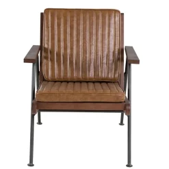 Fabrique de Styles Fauteuils>Fauteuil effet cuir clair - Lewis Marron