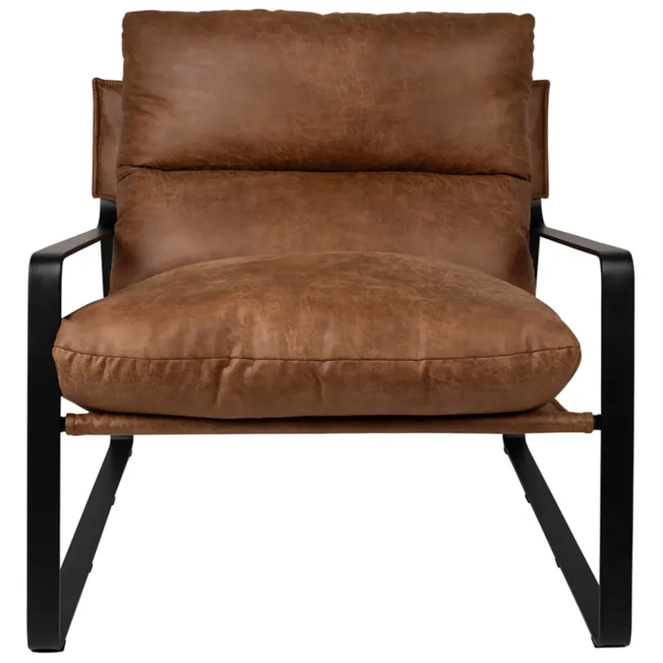 Fabrique de Styles Fauteuils>Fauteuil en simili-cuir et fer noir - Torsten Brun