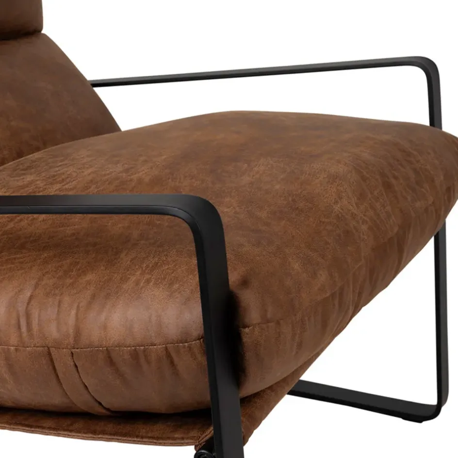 Fabrique de Styles Fauteuils>Fauteuil en simili-cuir et fer noir - Torsten Brun