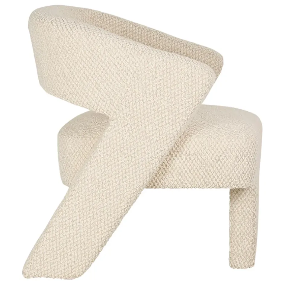 Fabrique de Styles Fauteuils>Fauteuil en tissu bouclette - Klosen Ivoire
