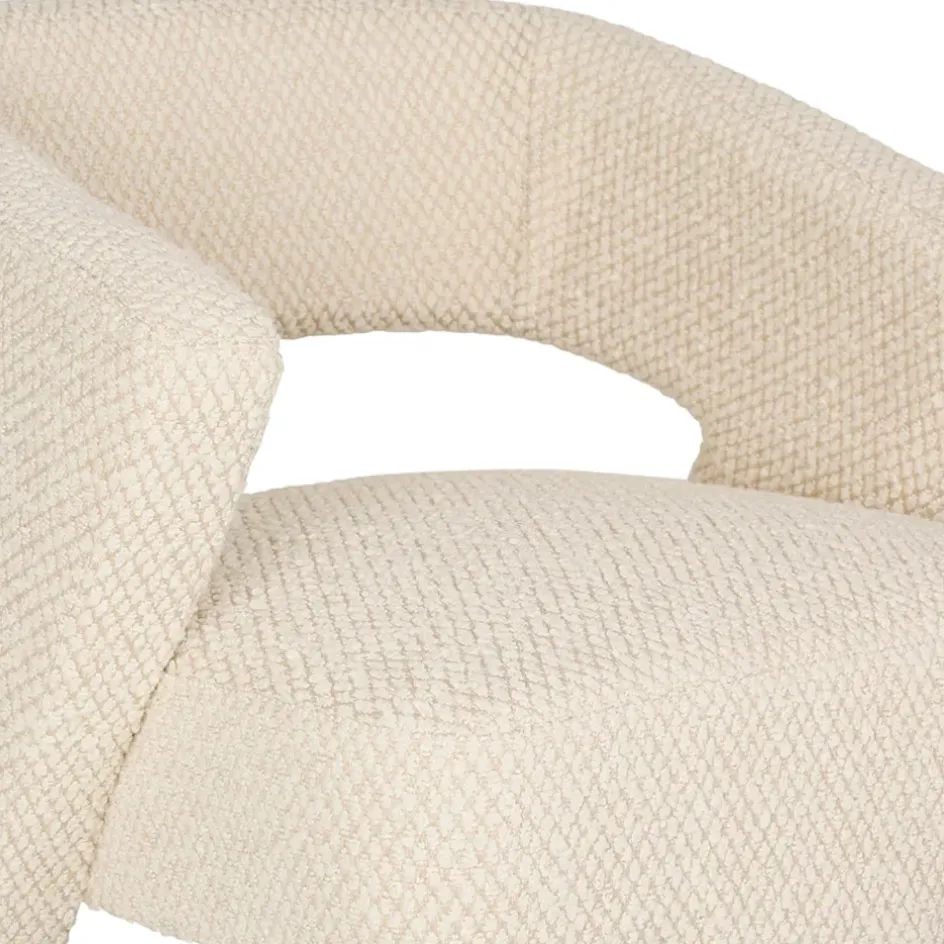 Fabrique de Styles Fauteuils>Fauteuil en tissu bouclette - Klosen Ivoire