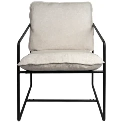 Fabrique de Styles Fauteuils>Fauteuil en tissu et fer écru - Elément Ecru