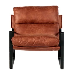 Fabrique de Styles Fauteuils>Fauteuil en tissu imitation cuir - Torsten Havane